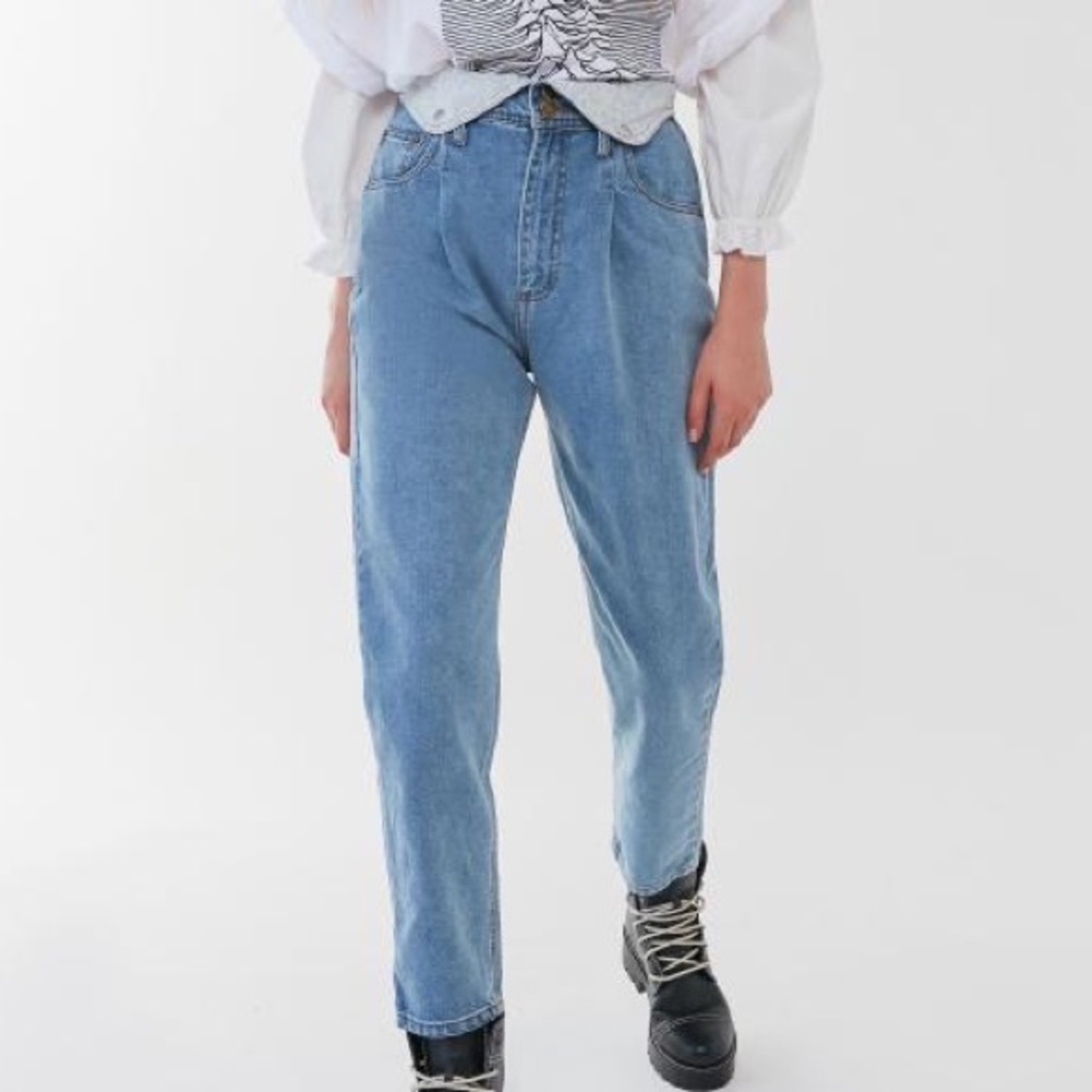 BDG high waisted mom jean foldover band